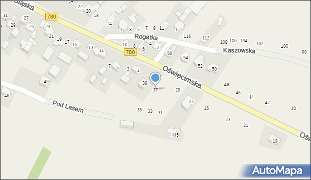 Liszki, Oświęcimska, 37, mapa Liszki