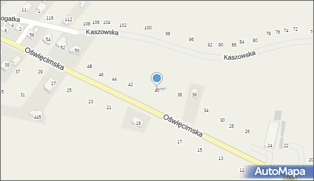 Liszki, Oświęcimska, 40, mapa Liszki