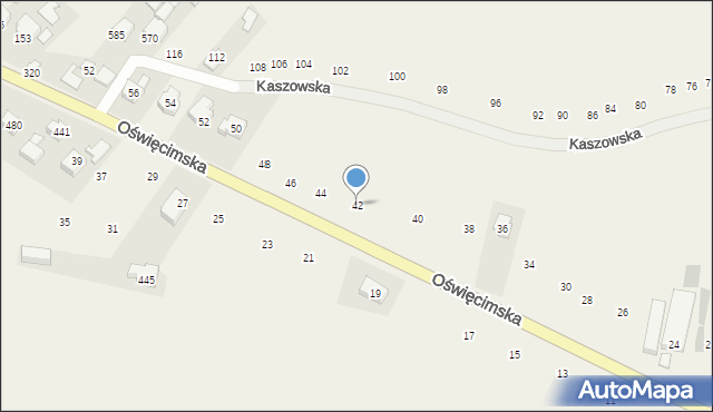 Liszki, Oświęcimska, 42, mapa Liszki