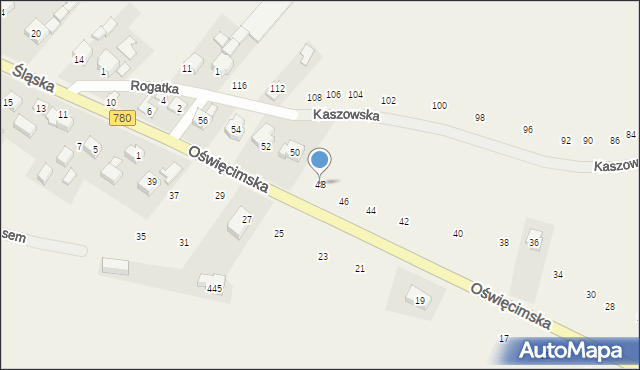 Liszki, Oświęcimska, 48, mapa Liszki