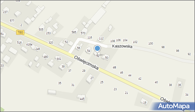 Liszki, Oświęcimska, 52, mapa Liszki