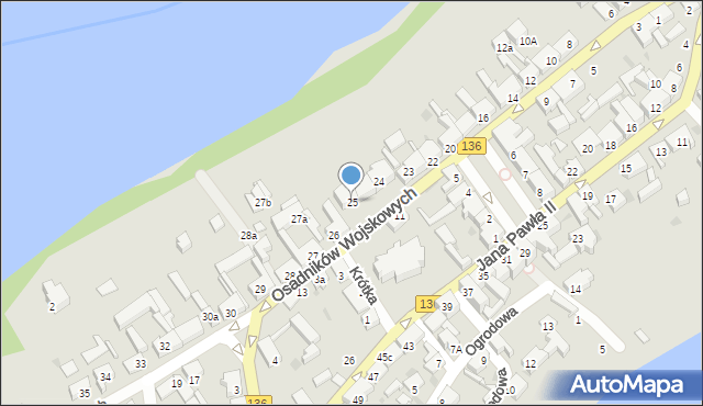 Lubniewice, Osadników Wojskowych, 25, mapa Lubniewice