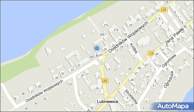 Lubniewice, Osadników Wojskowych, 30, mapa Lubniewice