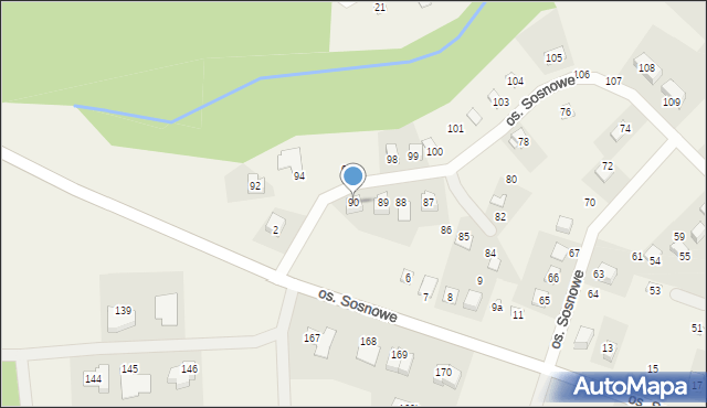 Lubochnia, Osiedle Sosnowe, 90, mapa Lubochnia