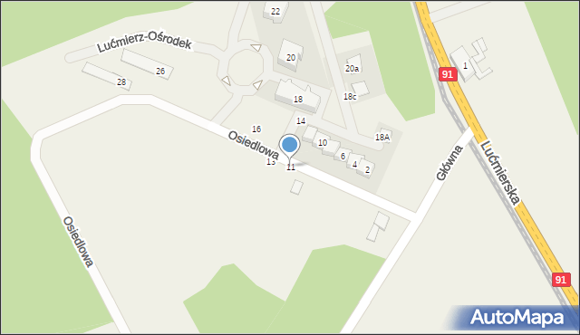 Lućmierz-Ośrodek, Osiedlowa, 11, mapa Lućmierz-Ośrodek