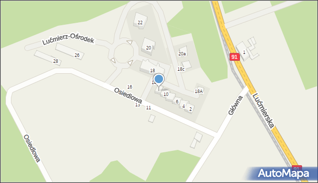 Lućmierz-Ośrodek, Osiedlowa, 12, mapa Lućmierz-Ośrodek