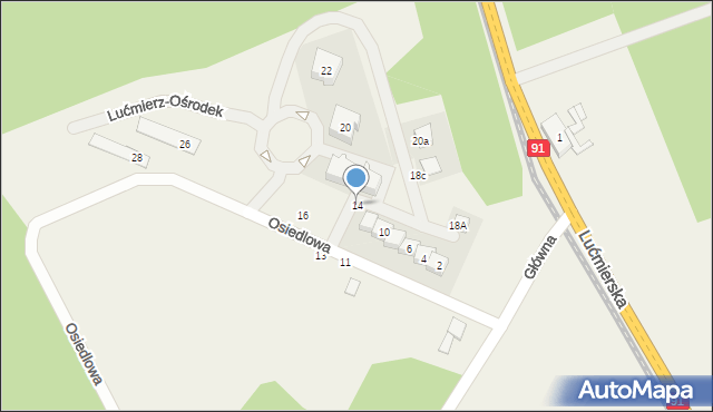 Lućmierz-Ośrodek, Osiedlowa, 14, mapa Lućmierz-Ośrodek