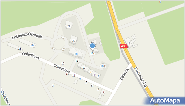 Lućmierz-Ośrodek, Osiedlowa, 18c, mapa Lućmierz-Ośrodek