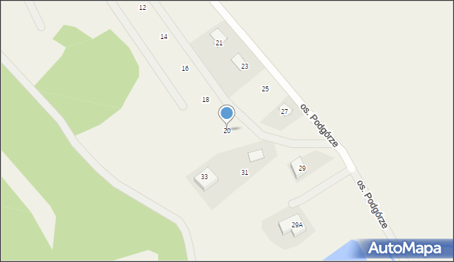 Lutomia Górna, Osiedle Podgórze, 20, mapa Lutomia Górna