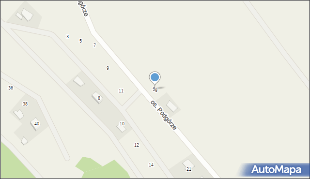 Lutomia Górna, Osiedle Podgórze, 5g, mapa Lutomia Górna