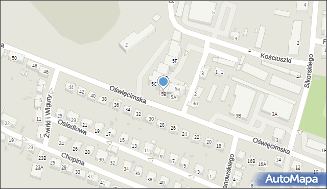 Lwówek Śląski, Oświęcimska, 5B, mapa Lwówek Śląski