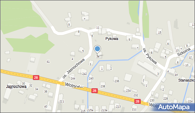 Maków Podhalański, Osiedle Jasnochowa, 3a, mapa Maków Podhalański