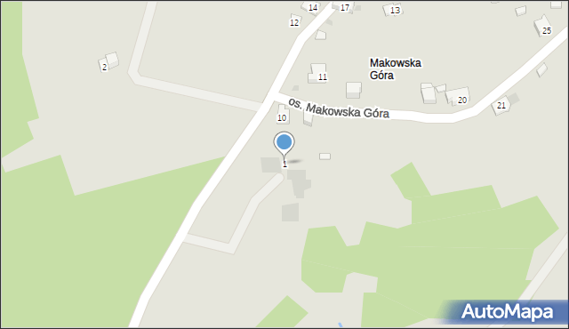 Maków Podhalański, Osiedle Makowska Góra, 1, mapa Maków Podhalański