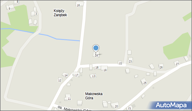 Maków Podhalański, Osiedle Makowska Góra, 24, mapa Maków Podhalański
