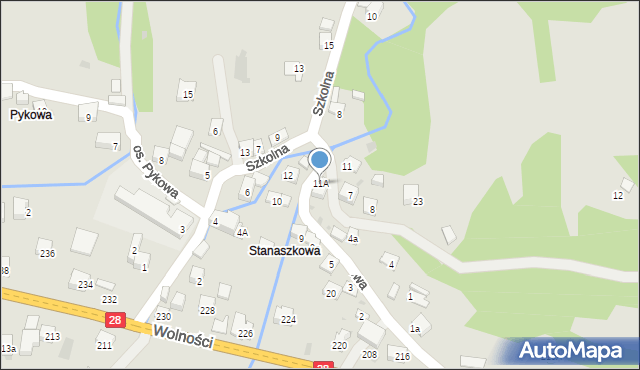 Maków Podhalański, Osiedle Stanaszkowa, 11A, mapa Maków Podhalański