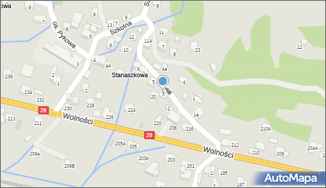 Maków Podhalański, Osiedle Stanaszkowa, 3, mapa Maków Podhalański