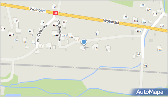Maków Podhalański, Osiedle Surletowa, 4, mapa Maków Podhalański