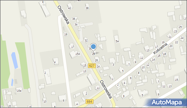 Małkinia Górna, Ostrowska, 28, mapa Małkinia Górna