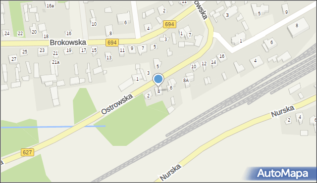 Małkinia Górna, Ostrowska, 4, mapa Małkinia Górna