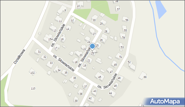 Manieczki, Osiedle Słowiańskie, 23, mapa Manieczki