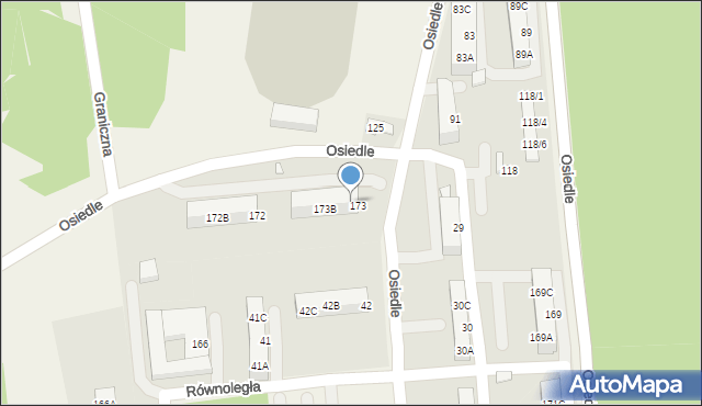 Mierzęcice, Osiedle, 173A, mapa Mierzęcice