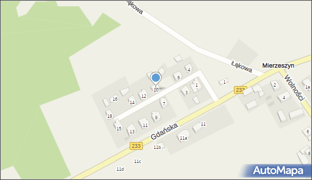 Mierzeszyn, Osiedlowa, 10, mapa Mierzeszyn