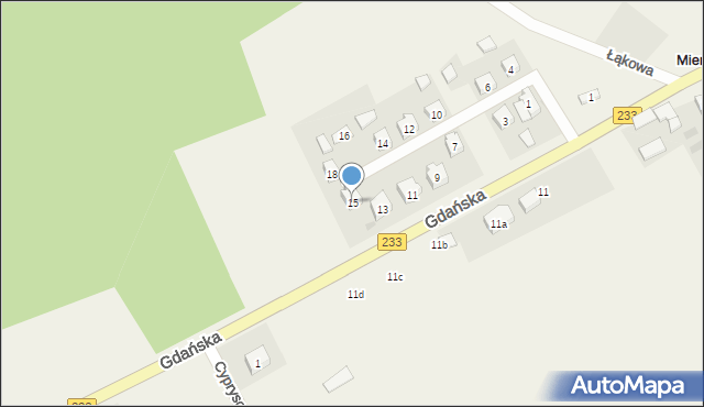 Mierzeszyn, Osiedlowa, 15, mapa Mierzeszyn