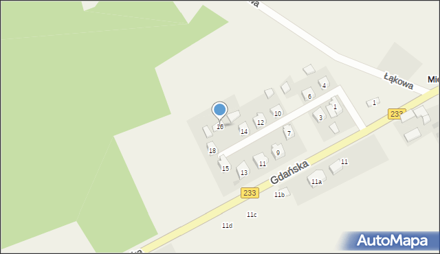 Mierzeszyn, Osiedlowa, 16, mapa Mierzeszyn