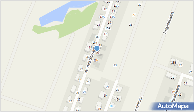 Mierzyn, Osiedle nad Stawem, 21a, mapa Mierzyn