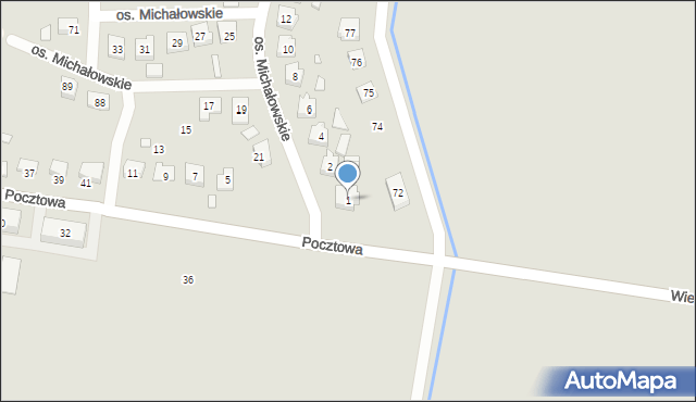 Mieścisko, Osiedle Michałowskie, 1, mapa Mieścisko