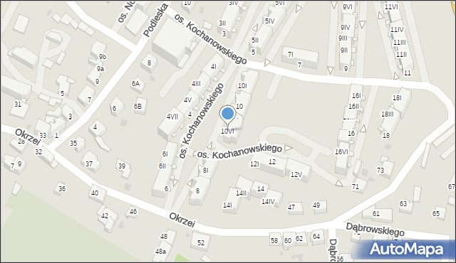 Mikołów, Osiedle Kochanowskiego Jana, 10VI, mapa Mikołów