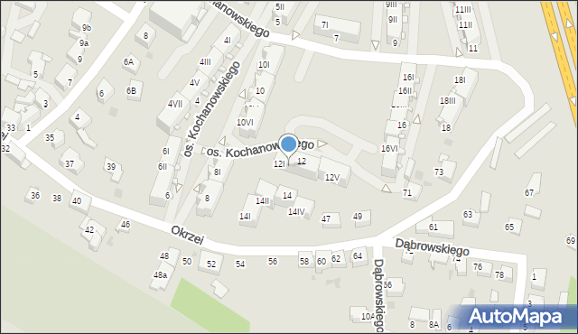 Mikołów, Osiedle Kochanowskiego Jana, 12II, mapa Mikołów
