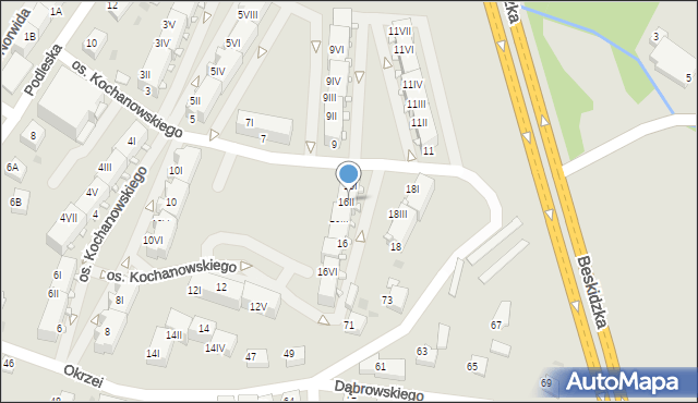 Mikołów, Osiedle Kochanowskiego Jana, 16II, mapa Mikołów