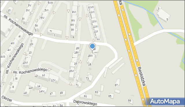 Mikołów, Osiedle Kochanowskiego Jana, 18II, mapa Mikołów