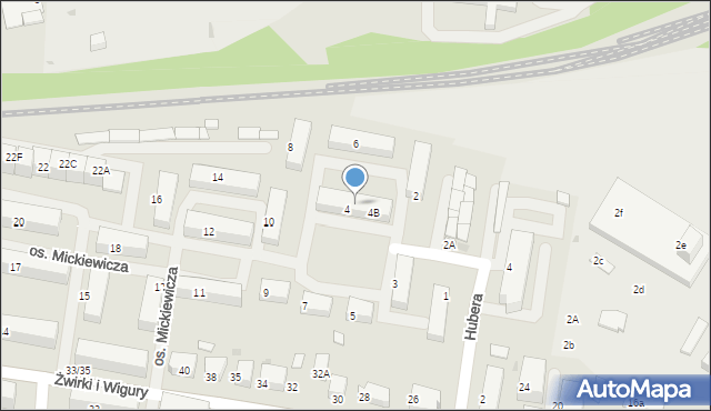 Mikołów, Osiedle Mickiewicza Adama, 4A, mapa Mikołów