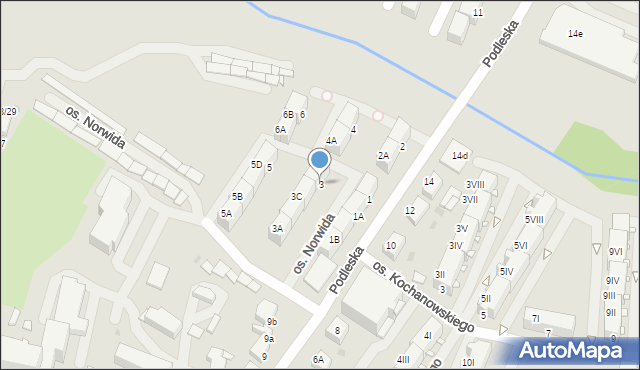 Mikołów, Osiedle Norwida Cypriana Kamila, 3, mapa Mikołów