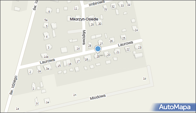 Mikorzyn, Osiedle, 19, mapa Mikorzyn