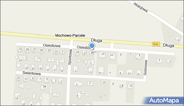 Mochowo-Parcele, Osiedlowa, 15, mapa Mochowo-Parcele