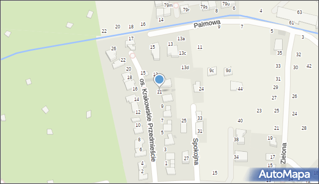 Modlniczka, Osiedle Krakowskie Przedmieście, 11, mapa Modlniczka