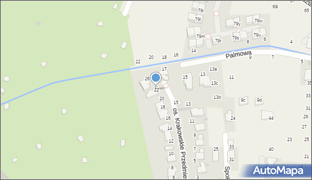 Modlniczka, Osiedle Krakowskie Przedmieście, 22, mapa Modlniczka