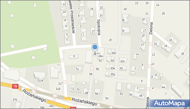 Modlniczka, Osiedle Krakowskie Przedmieście, 28B, mapa Modlniczka