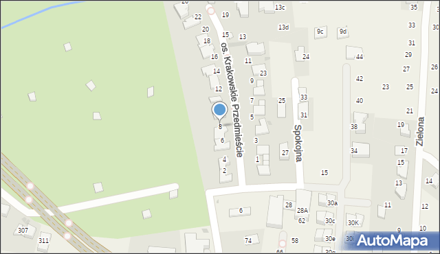 Modlniczka, Osiedle Krakowskie Przedmieście, 8, mapa Modlniczka