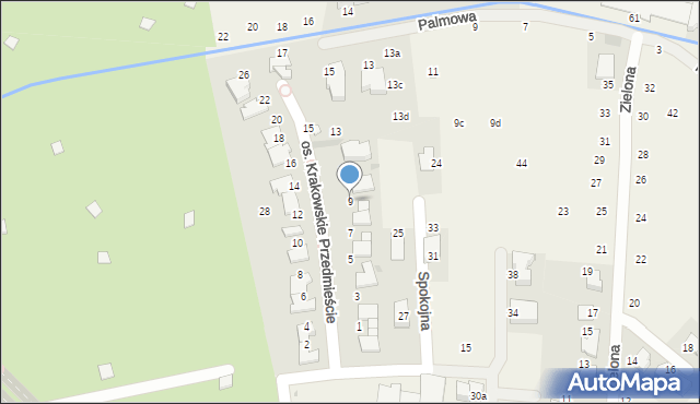 Modlniczka, Osiedle Krakowskie Przedmieście, 9, mapa Modlniczka