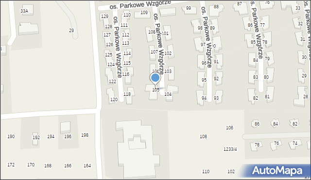 Mogilany, Osiedle Parkowe Wzgórze, 105, mapa Mogilany