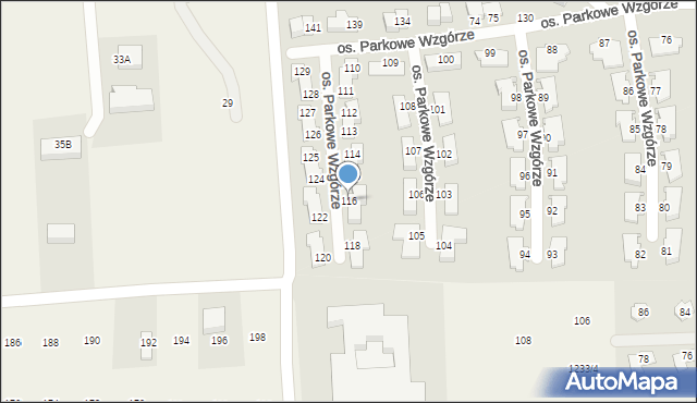 Mogilany, Osiedle Parkowe Wzgórze, 116, mapa Mogilany