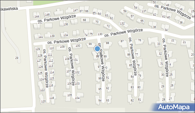 Mogilany, Osiedle Parkowe Wzgórze, 98, mapa Mogilany