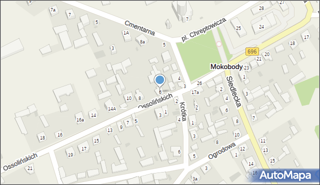 Mokobody, Ossolińskich, 6, mapa Mokobody