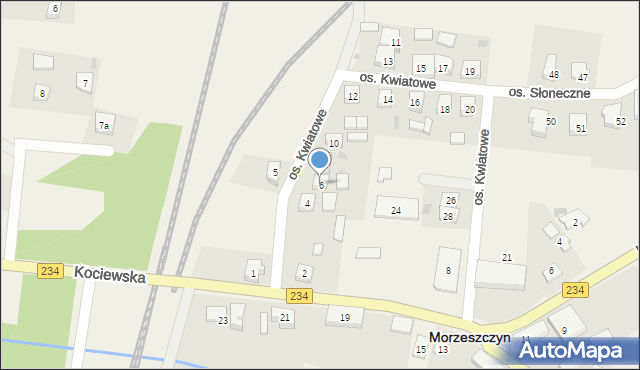 Morzeszczyn, Osiedle Kwiatowe, 6, mapa Morzeszczyn