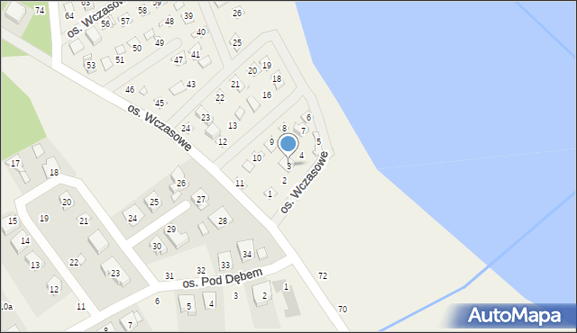 Mościenica, Osiedle Wczasowe, 3, mapa Mościenica