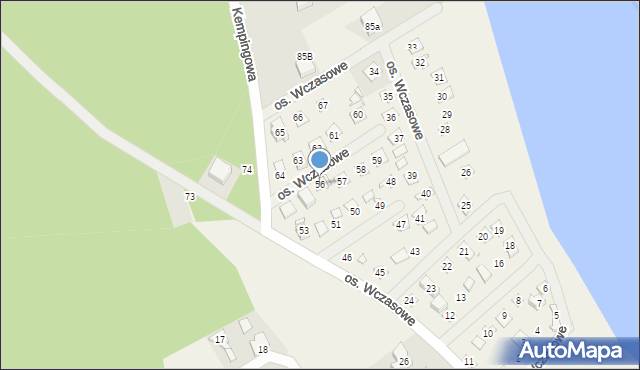 Mościenica, Osiedle Wczasowe, 56, mapa Mościenica